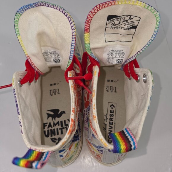 CONVERSE CHUCK TAYLOR ALL STAR 70 HI PRIDE LGBTQ MULTI-COLOR MEN'S SIZE 7 WMNS 9 - Picture 12 of 16